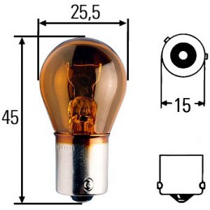 Λάμπα 12V 21W κίτρινη καρυδάκι