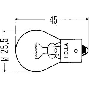 Λάμπα 12V 21W κίτρινη καρυδάκι