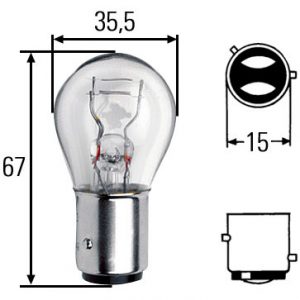 Λάμπα 12V 21/4W MRS παράκεντρη