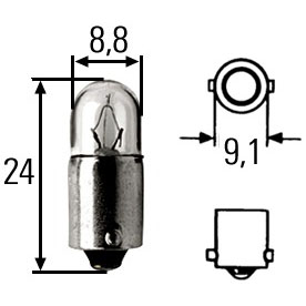 Λάμπα 24V 2W BA 9s ελιά